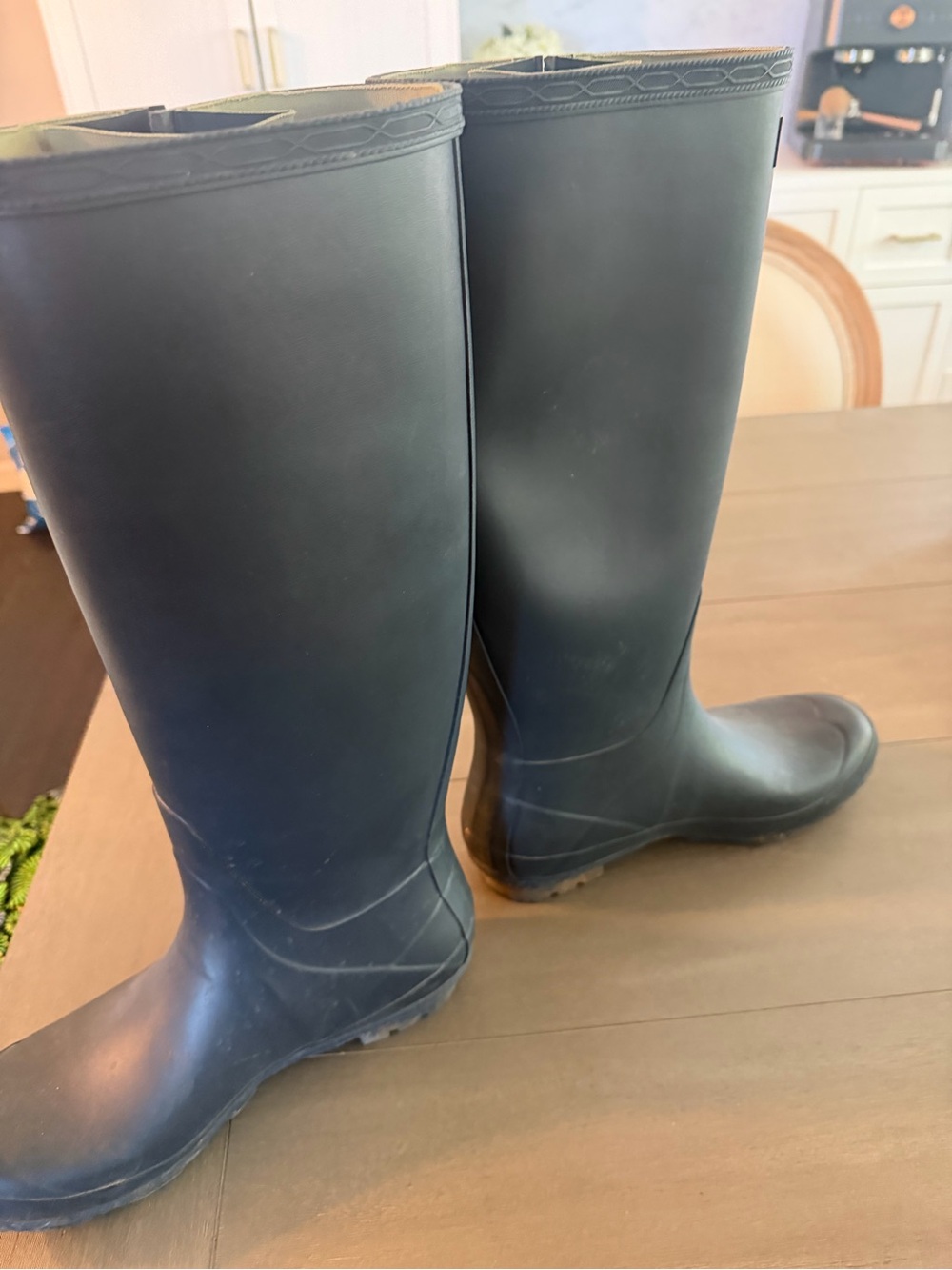 Hunter Navy Knee-High Rubber Rain Boots Unisex size 10 womens/8 Mens - Picture 7 of 9